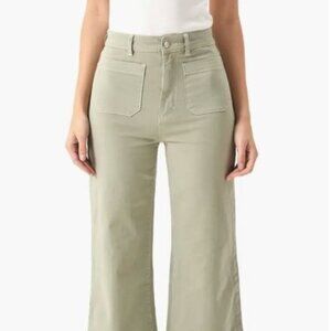 Rolla's Green Khaki Sailor Wide Leg Jeans